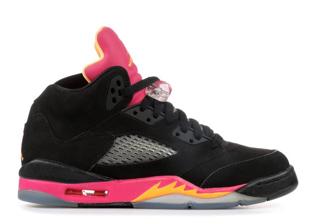 Girls Air Jordan 5 Retro (gs) "floridian" - Air Jordan - 440892 067 - black/bright citrus-fsn pink | Flight Club