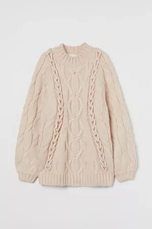Cable-knit Sweater - Light beige - Ladies | H&M CA