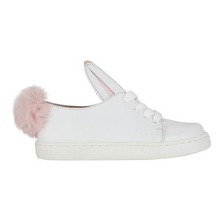 Laced leather bunny trainers White Minna Parikka Shoes Teen ,