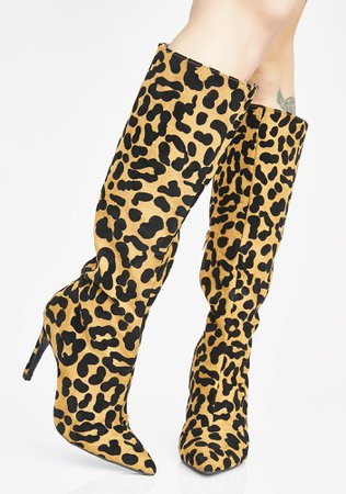 Leopard Knee High Boots | Dolls Kill