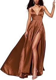 elegant brown prom dress
