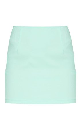 Mint Woven Mini Skirt | PrettyLittleThing USA