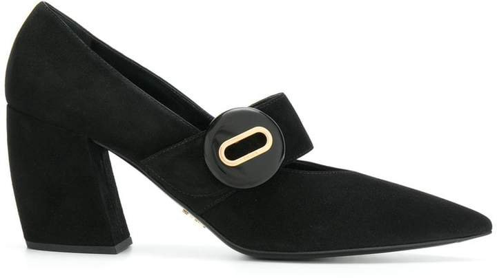 buttoned Mary Jane pumps
