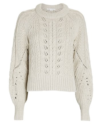 Veronica Beard Asita Cable Knit Crewneck Sweater | INTERMIX®