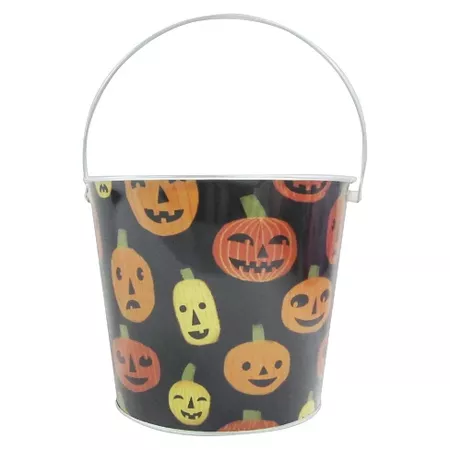 Halloween Pumpkin Large Round Tin Bucket - Hyde and Eek! Boutique : Target