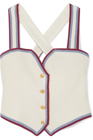 Gucci Grosgrain-trimmed wool-blend tweed vest