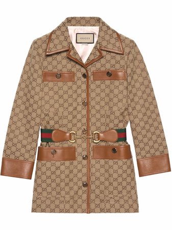 Gucci GG Supreme Belted Jacket - Farfetch