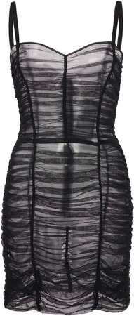 Dolce & Gabbana Sheer Ruched Chiffon Dress