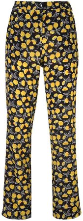 printed flared trousers