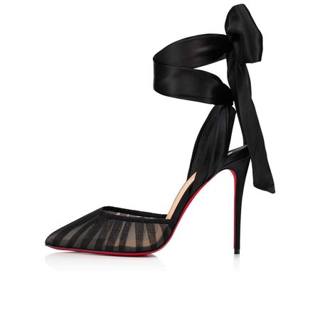 NOOR 100 BLACK CREPE SATIN/SATIN/LUREX - Women Shoes - Christian Louboutin