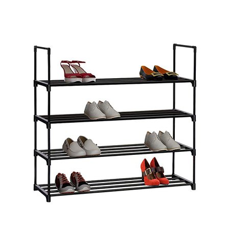 Amazon.com: HOME BI 4 Tier Shoe Rack, 20 Pairs Shoes Storage Organizer Closet for Home, Anti-rust, Easy to Assemble, No Tools Required, 35.6”W x 12.0” D x 33.27”H (Grey): Home & Kitchen