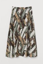 Circle Skirt - Green/snakeskin-patterned - Ladies | H&M US