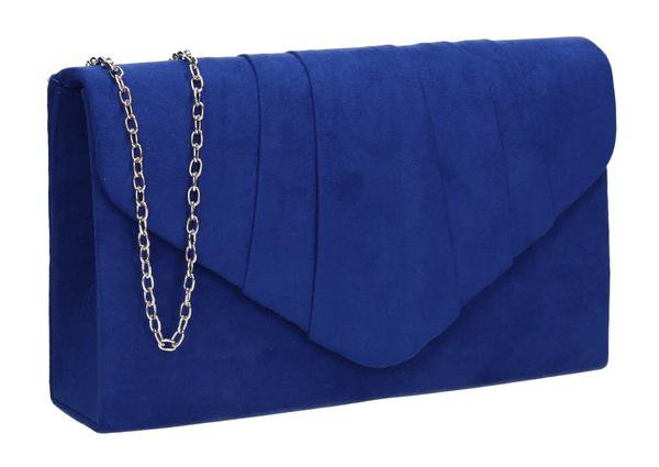 Iggy Faux Suede Clutch Bag Royal Blue | Clutch Bags | SWANKYSWANS