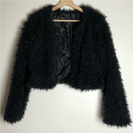 black fuzzy jacket