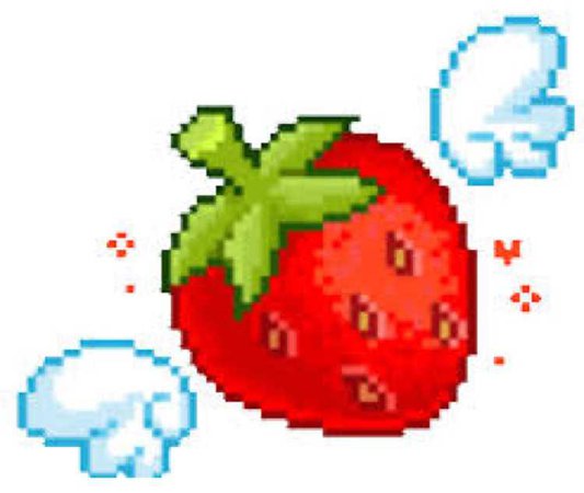 Pixel Flying Strawberry