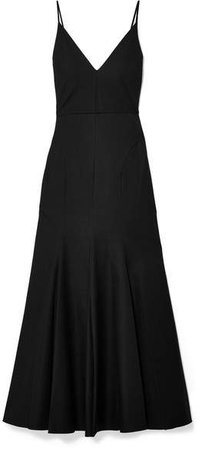Blair Pleated Cotton-poplin Maxi Dress - Black