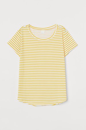 T-shirt - White/yellow striped - Ladies | H&M US
