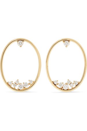 Mizuki | 14-karat gold diamond hoop earrings | NET-A-PORTER.COM