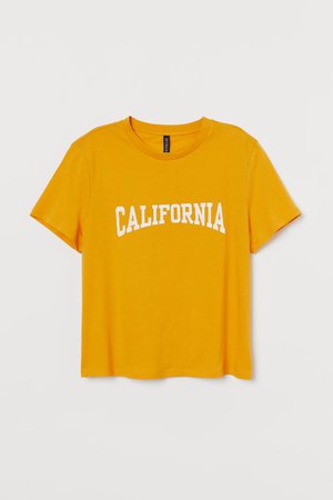 Cotton T-shirt - Yellow/California - Ladies | H&M US