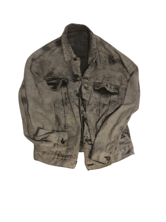 Distressed grey denim jacket