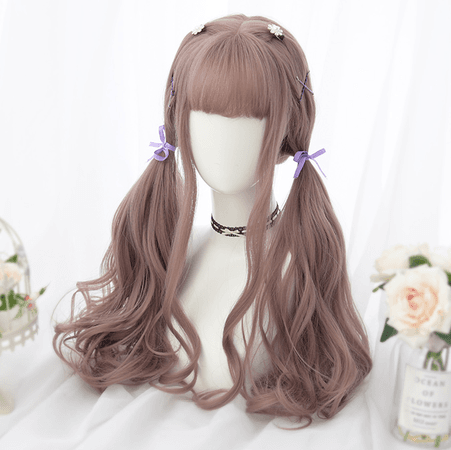 lolita pink long curly wig yv42848 | Youvimi