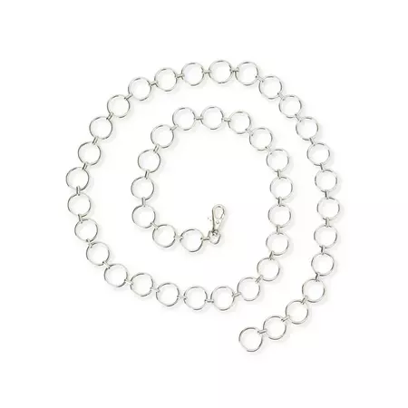 No Boundaries Women's Women’s Circle Ring Chain Belt, Silver - Walmart.com
