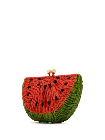 Serpui Watermelon woven style clutch bag