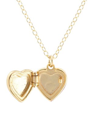 Enamel Heart Locket Necklace, Pink | Frances