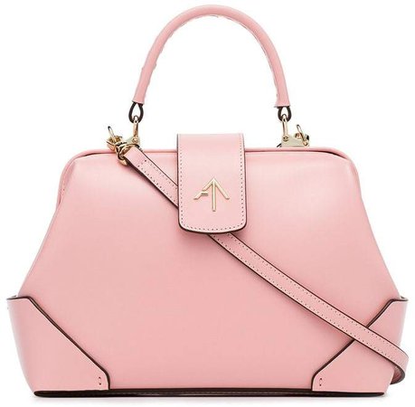 Manu bubblegum pink Frame leather cross-body bag