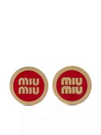 Miu Miu logo-lettering Stud Earrings - Farfetch