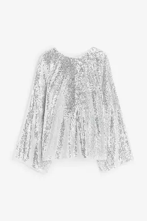 MAMA Before & After sequined Blouse - Silver-colored/sequins - Ladies | H&M CA