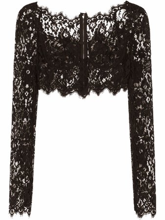Dolce & Gabbana lace-detail Cropped Blouse - Farfetch