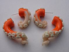 Orange Tentacle Earrings