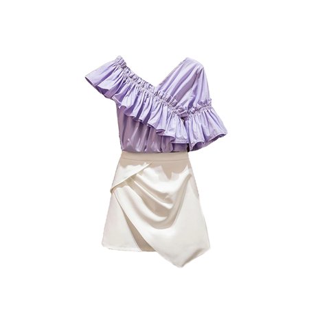 purple top with white skirt - @cloud9_offic