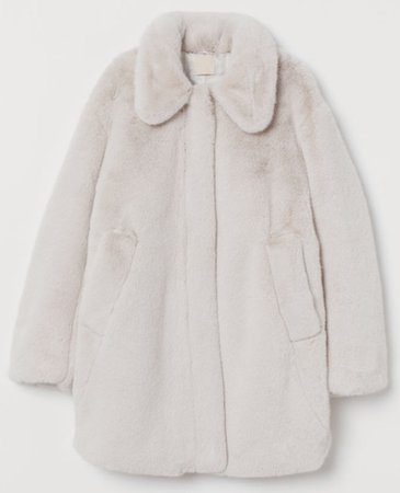 white faux fur Hmc coat