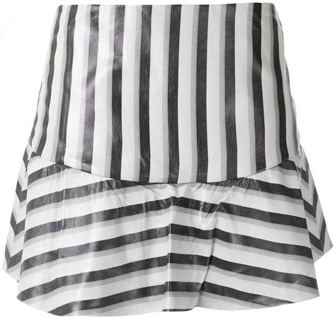 Andrea Bogosian striped leather mini skirt