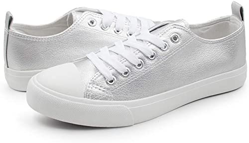 Amazon.com | The Fashion Supply Low Top Cap Toe Women Sneakers Tennis Canvas Shoes Casual Shoes for Women Flats | Fashion Sneakers