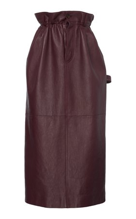 Leather Midi Skirt by Miu Miu | Moda Operandi