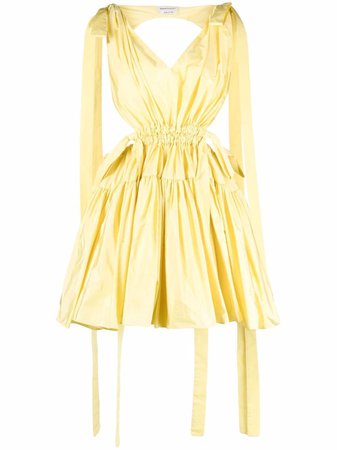 Shop Alexander McQueen Gathered Faille mini dress with Express Delivery - FARFETCH