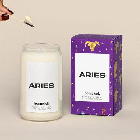 Aries Candle - Aries Zodiac Candle | Homesick