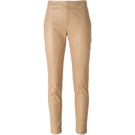 leather beige trousers pants