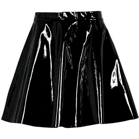 *.•black leather skirt