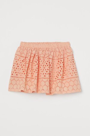 Skirt with broderie anglaise - Peach pink - Kids | H&M GB
