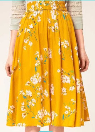 floral yellow skirt