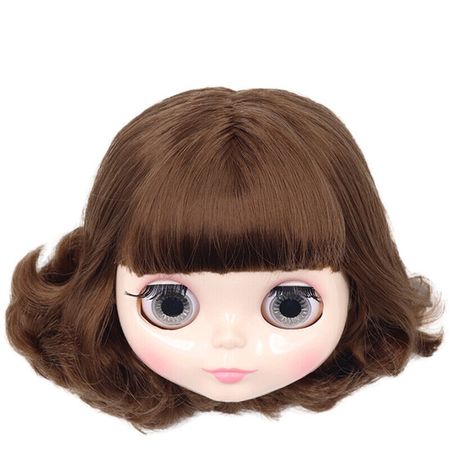 m12" blythe doll head with hair and eyechips custom Brown Dorothy Short Hair | eBay