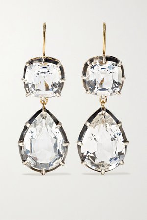 Gold Collection silver-topped 18-karat gold topaz earrings | Fred Leighton | NET-A-PORTER