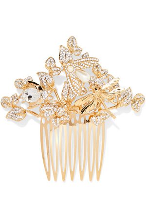 Dolce & Gabbana | Gold-tone, crystal and faux pearl hair slide | NET-A-PORTER.COM