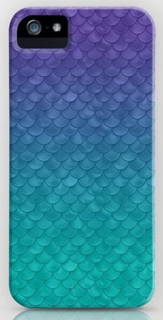 purple to teal mermaid iPhone case