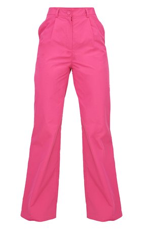 PLT Hot Pink Peach Skin Straight Leg Trousers