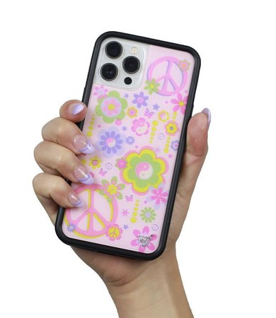 y2k peace pink phone case